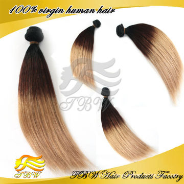 #1b/#4/#27 three tone color 2014 new design product wholesale brazilian hair, ideal hair product